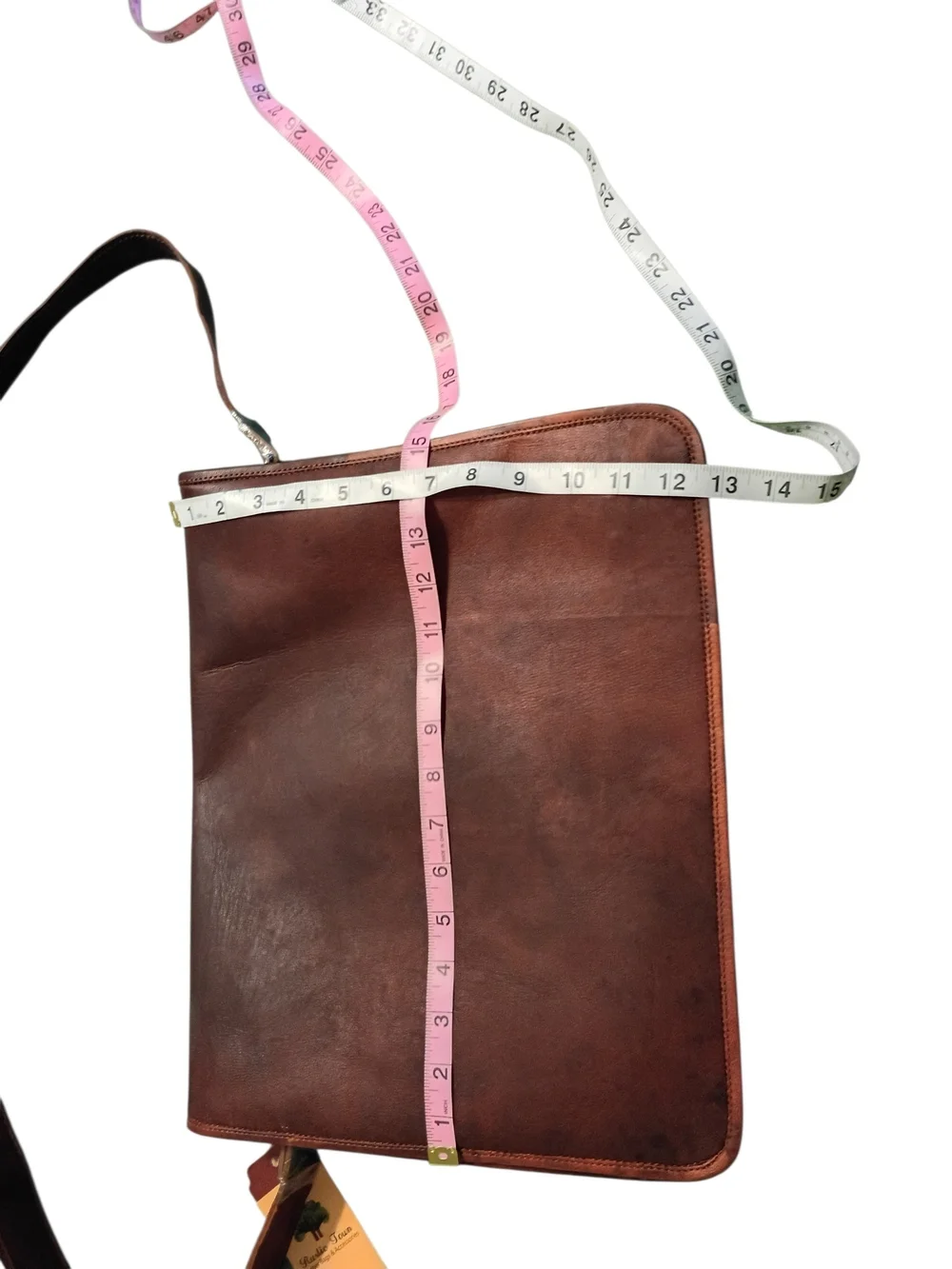 NEW! Rustic Tree Trekker Artisan Leather Messenger Bag - Brown